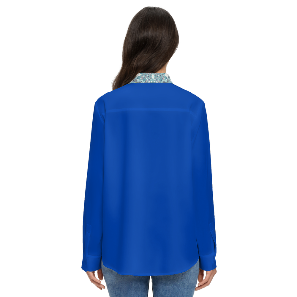 Women's Classic Long Sleeve Button-Up Shirt Silky-like Elegance