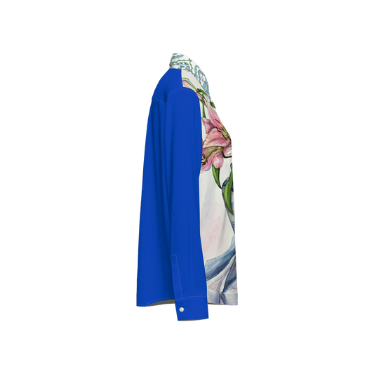 Women's Classic Long Sleeve Button-Up Shirt Silky-like Elegance