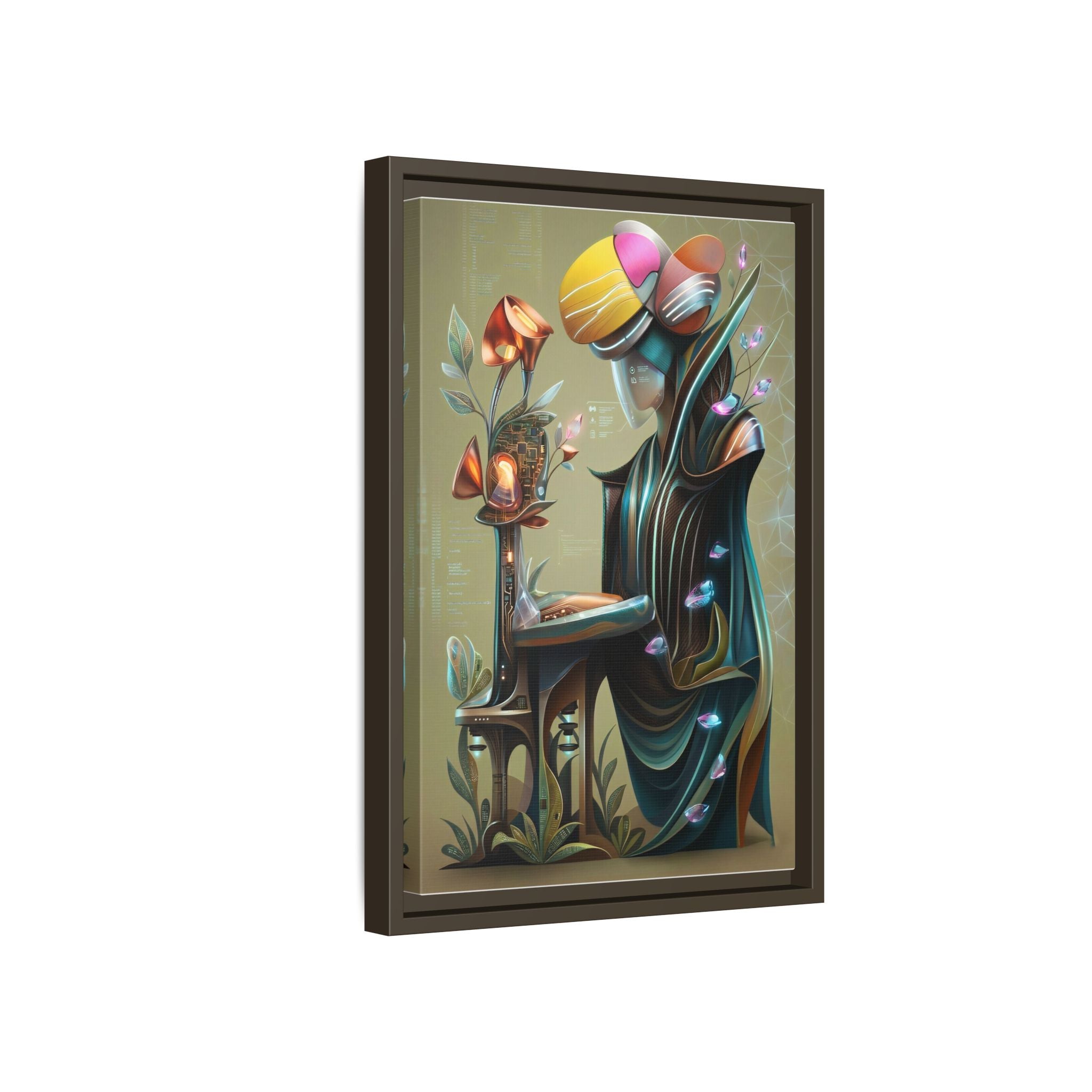 Surreal Floral Muse Matte Canvas Print — Framed Wall Art