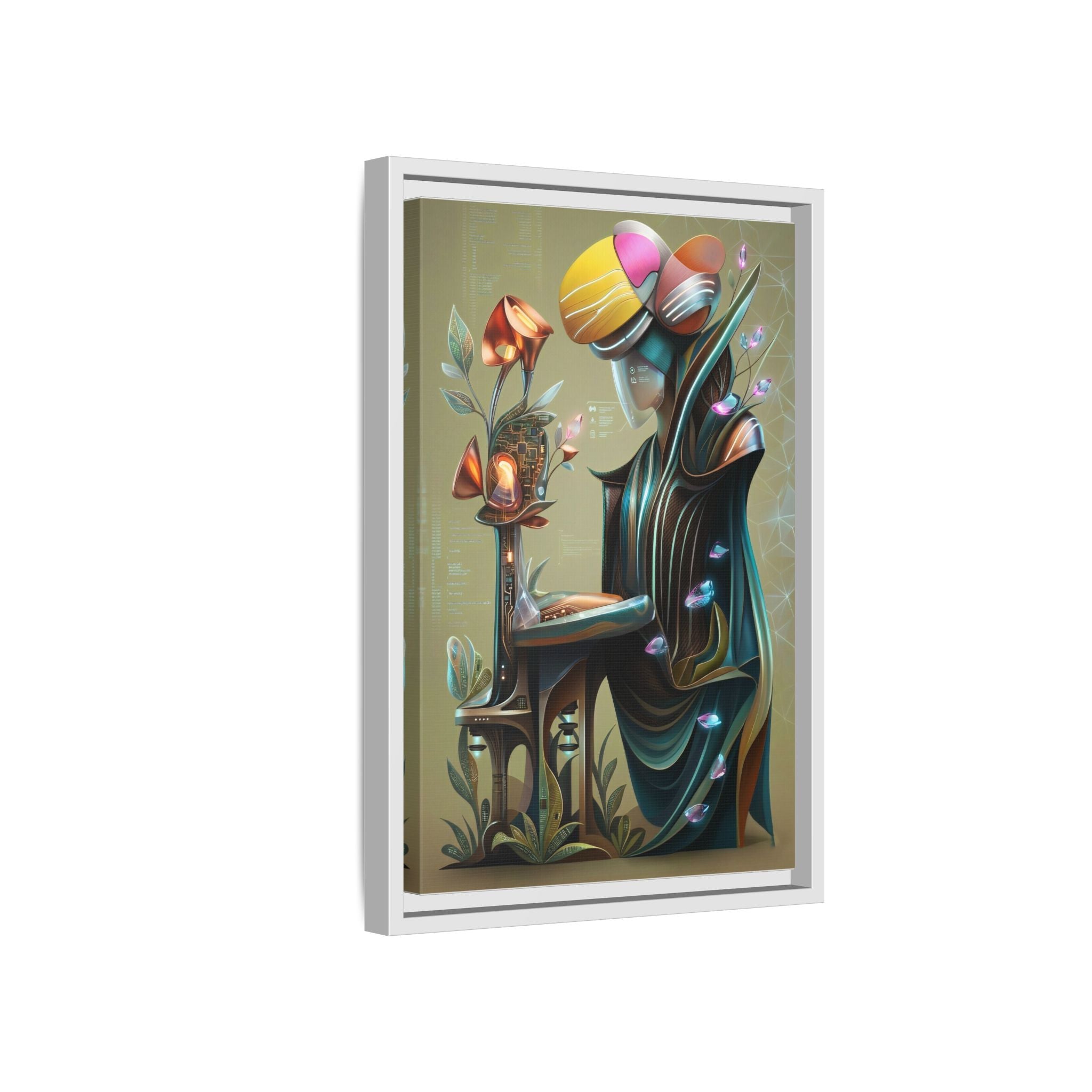 Surreal Floral Muse Matte Canvas Print — Framed Wall Art