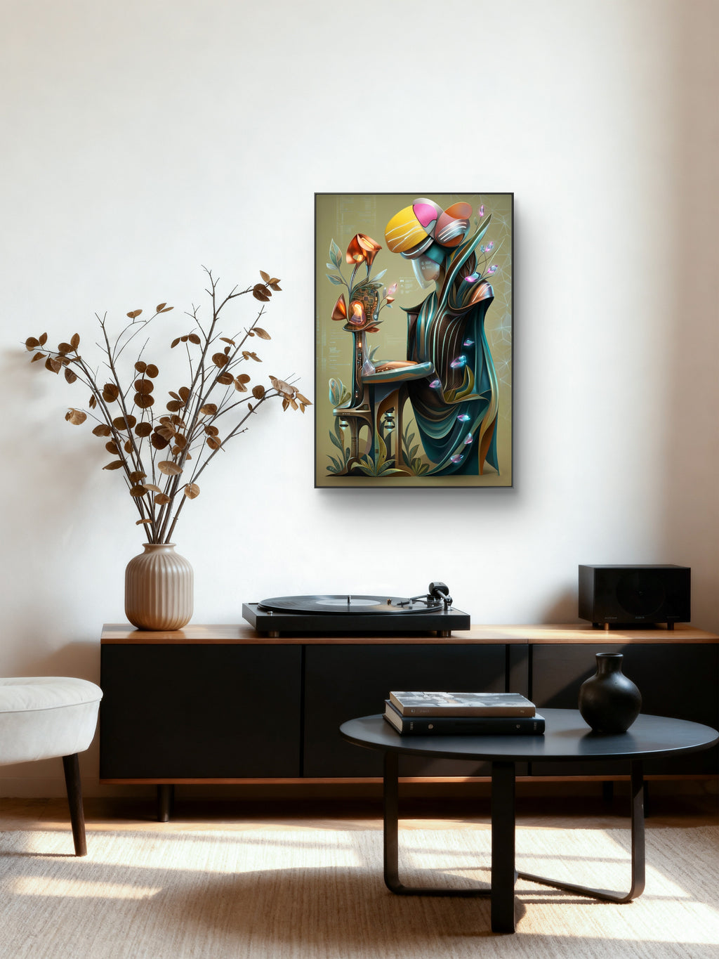 Surreal Floral Muse Matte Canvas Print — Framed Wall Art