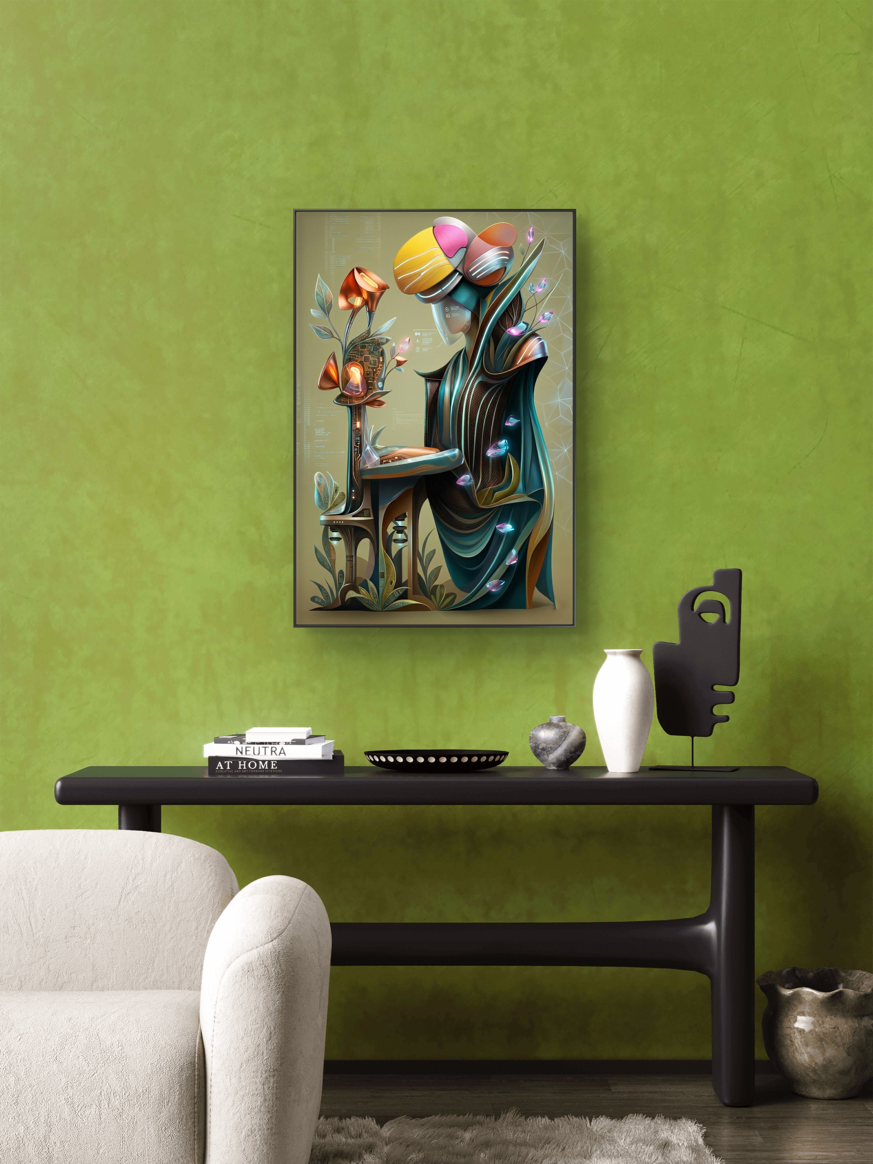 Surreal Floral Muse Matte Canvas Print — Framed Wall Art