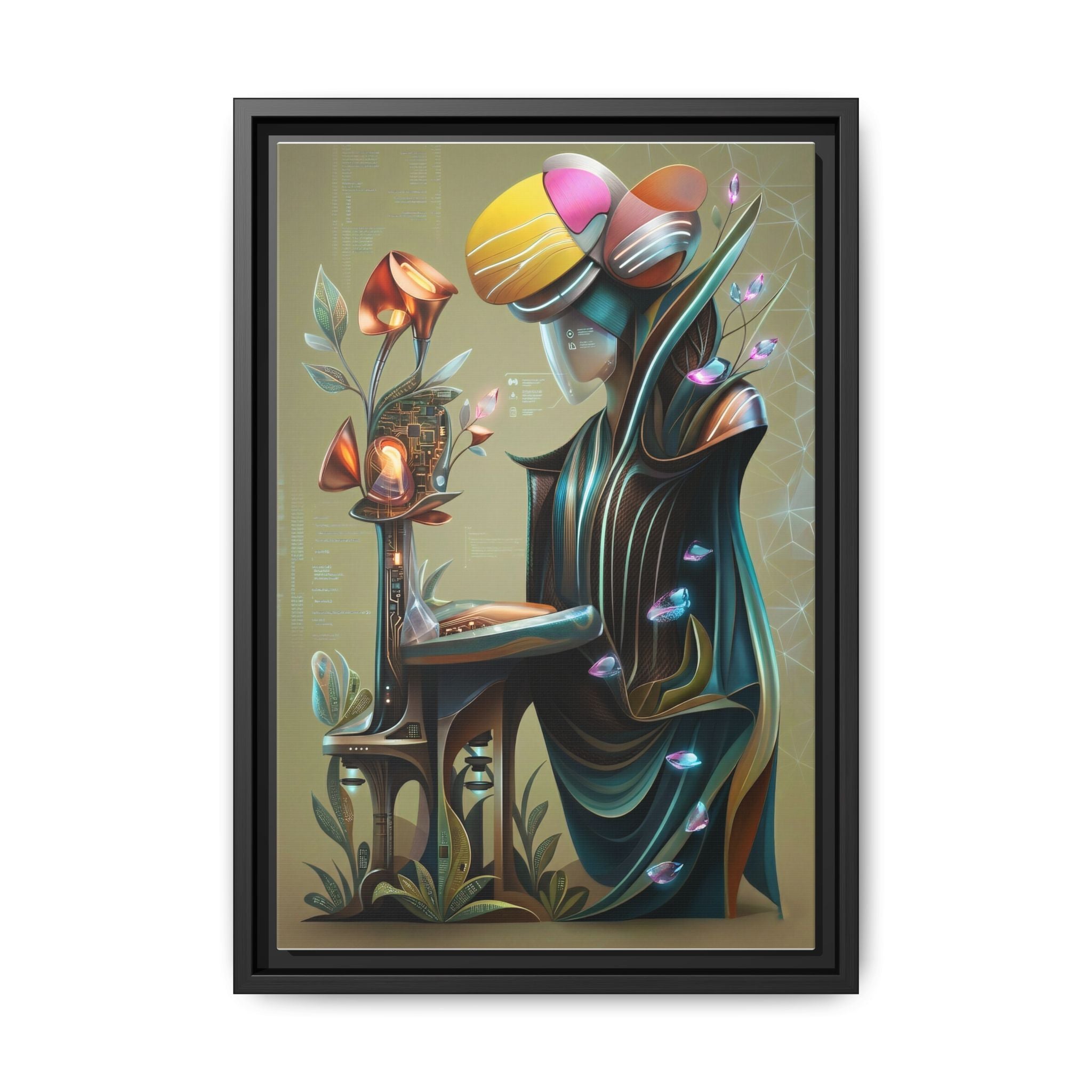 Surreal Floral Muse Matte Canvas Print — Framed Wall Art