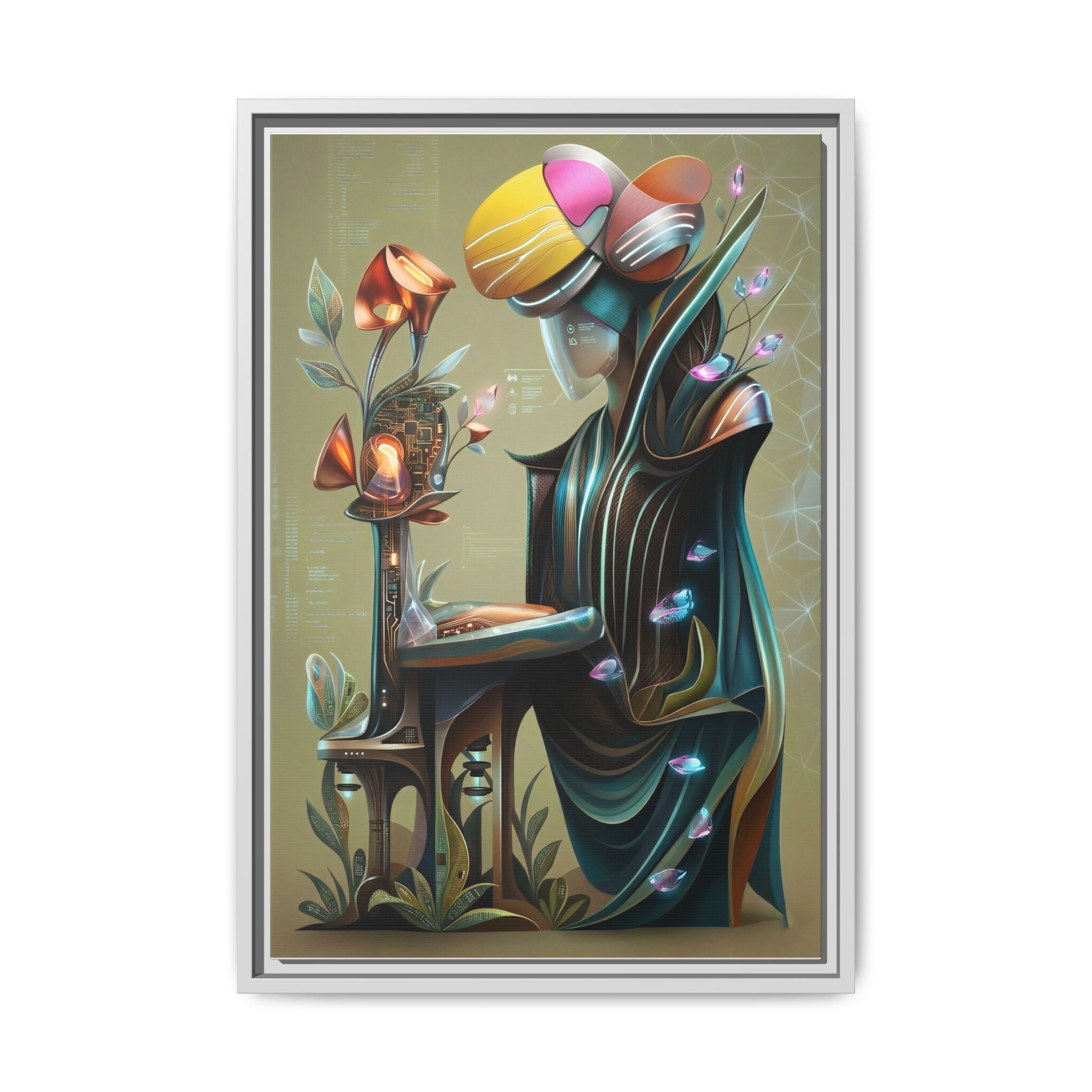 Surreal Floral Muse Matte Canvas Print — Framed Wall Art