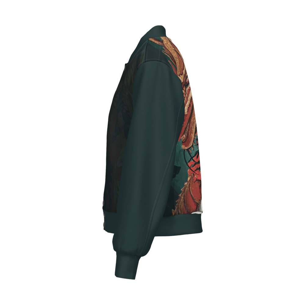 Women's Double Layered Bomber Sports Jacket-Techno Scuba Knit