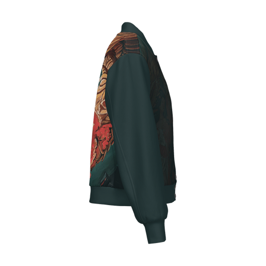 Women's Double Layered Bomber Sports Jacket-Techno Scuba Knit