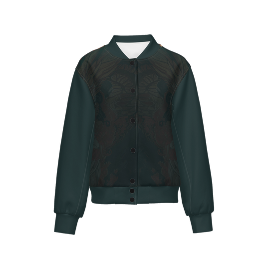 Women's Double Layered Bomber Sports Jacket-Techno Scuba Knit