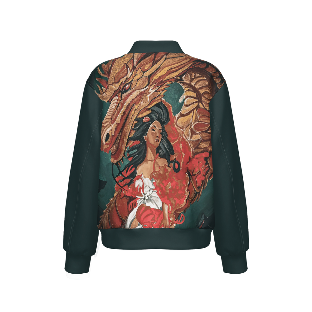 Women's Double Layered Bomber Sports Jacket-Techno Scuba Knit