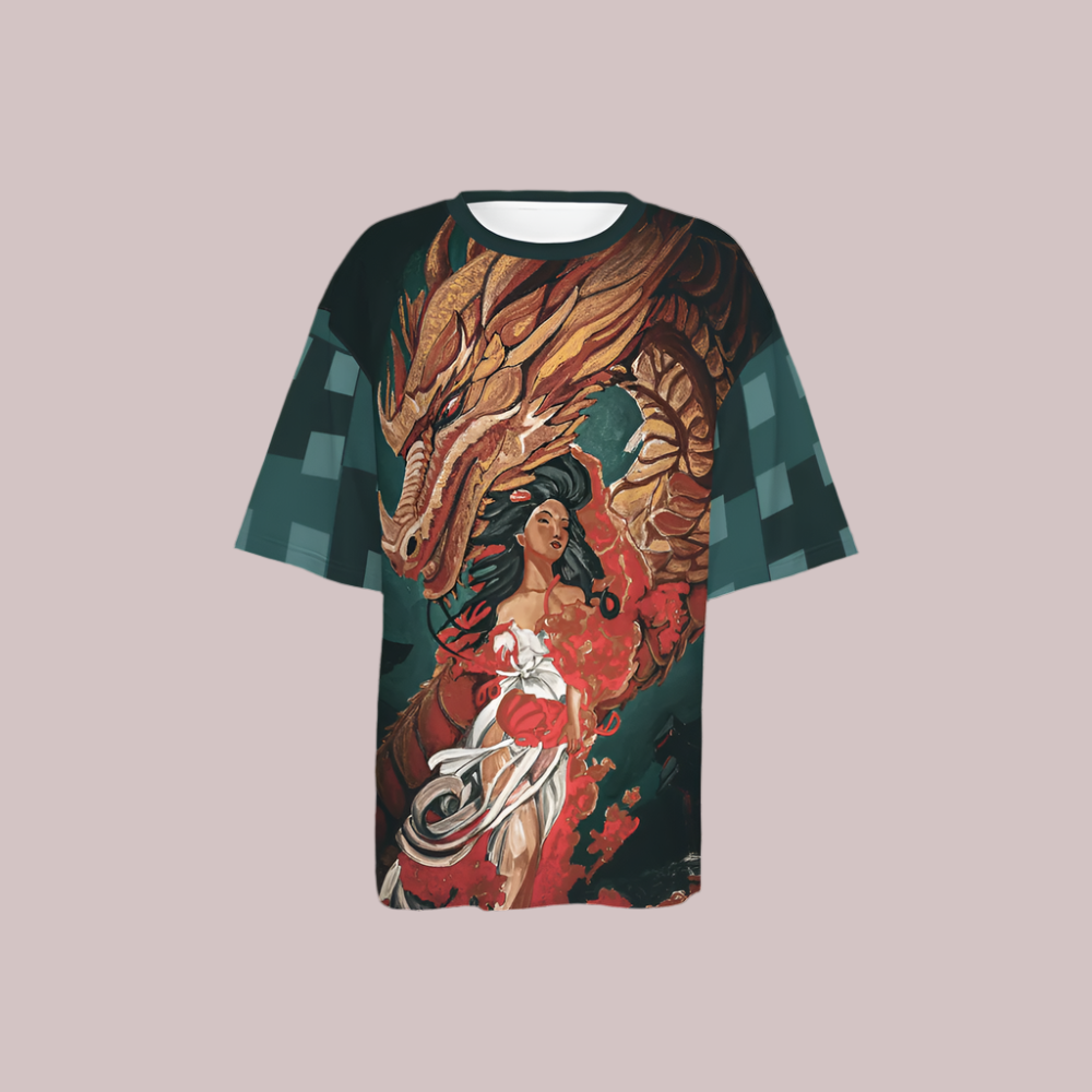 Dragon and the Girl Oversized T-Shirt