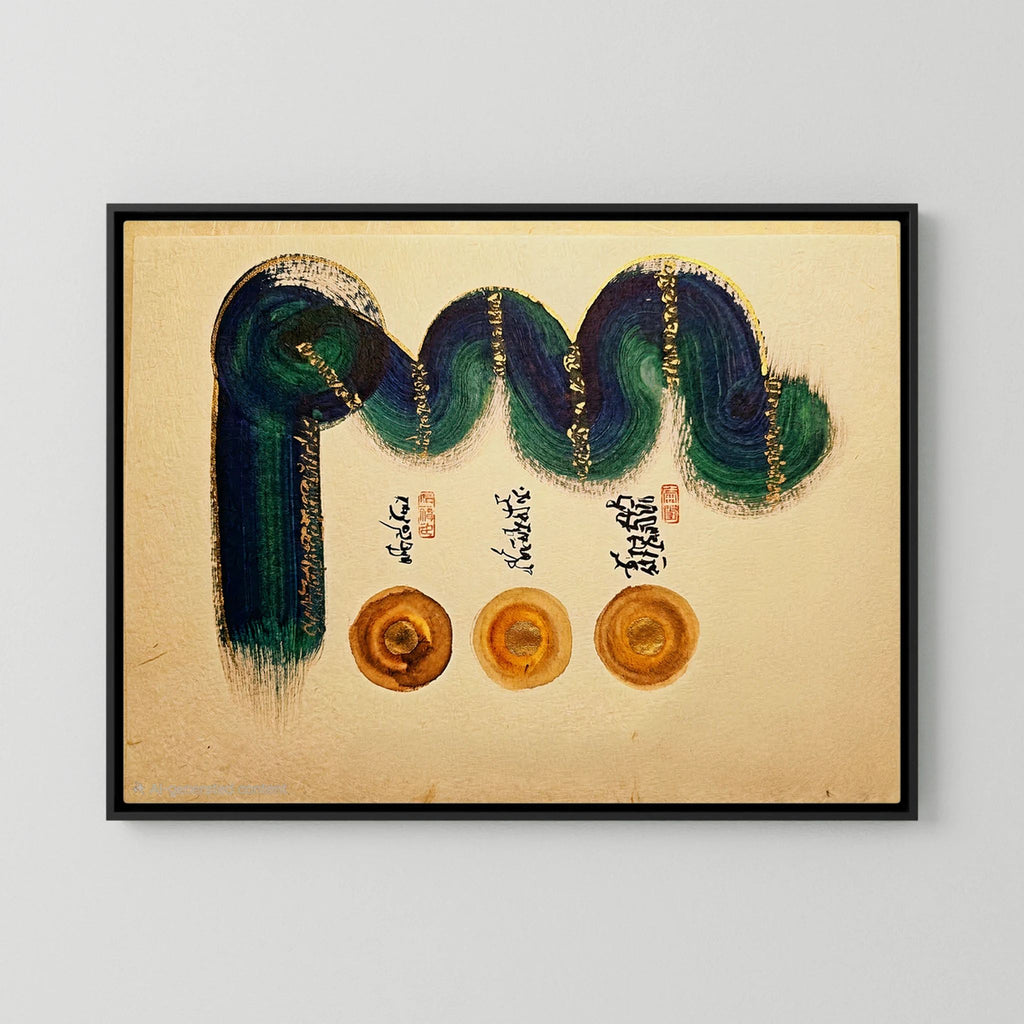 Tibetan Calligraphy Wall Art, Om Ah Hum Buddhist Canvas Print, Dhammapada Mindfulness Decor, Sacred Geometry Painting, Zen Meditation Gift