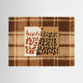 Abstract Calligraphy on Textured Plaid Wall Art – Earth Tones Framed Print