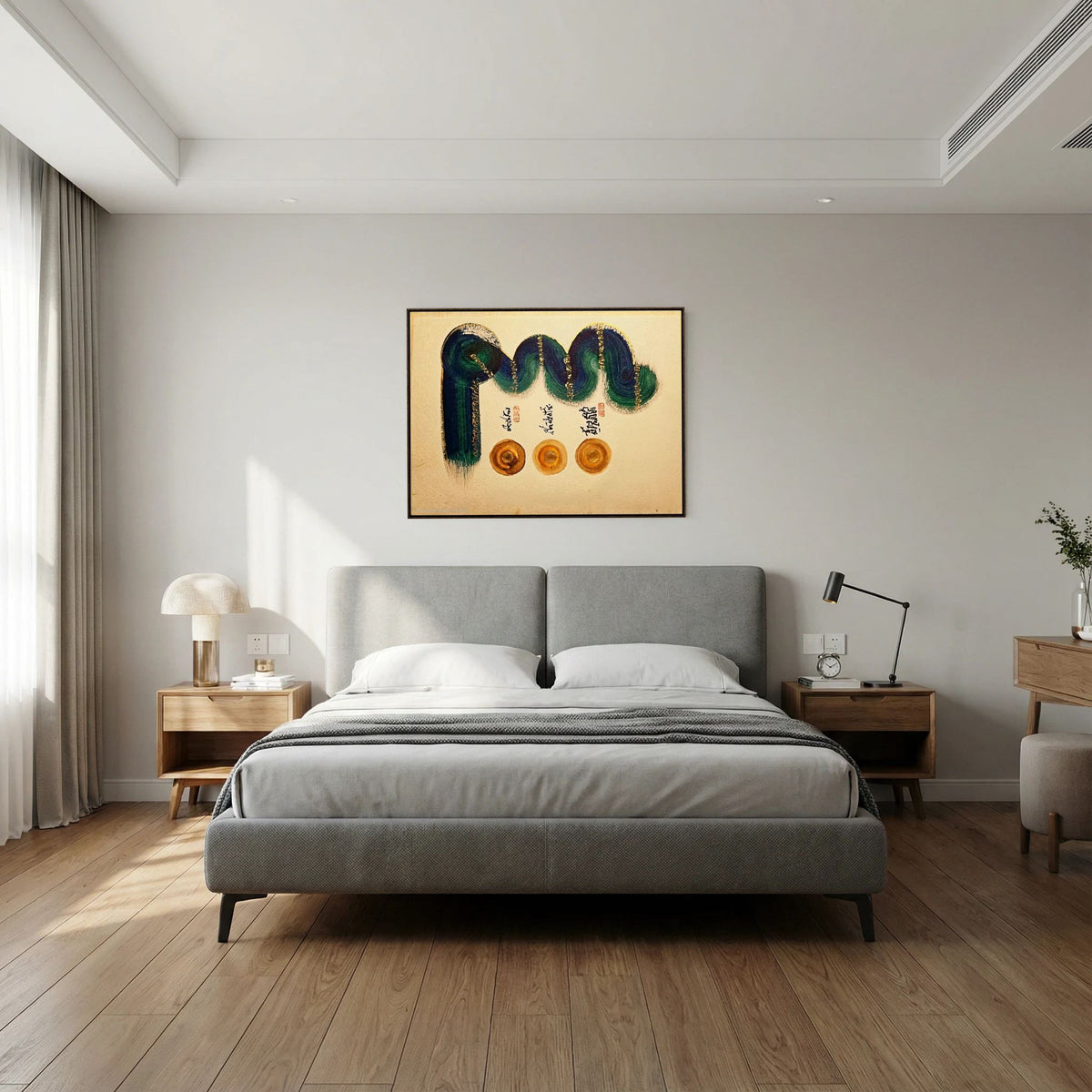 Tibetan Calligraphy Wall Art, Om Ah Hum Buddhist Canvas Print, Dhammapada Mindfulness Decor, Sacred Geometry Painting, Zen Meditation Gift
